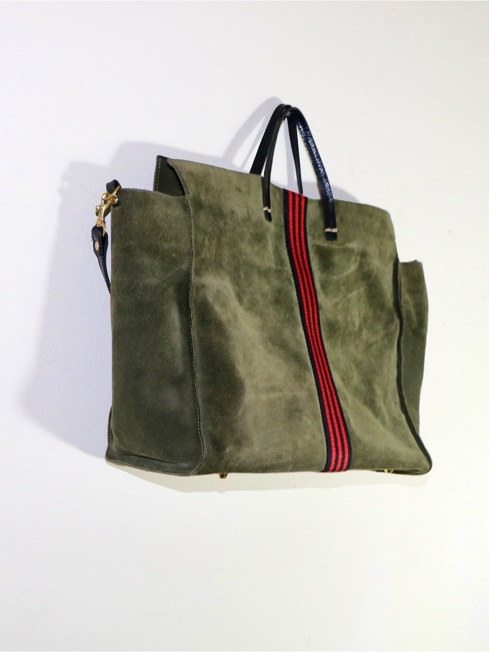 Clare V. Simple Tote in Army Suede - Picture 5 of 16